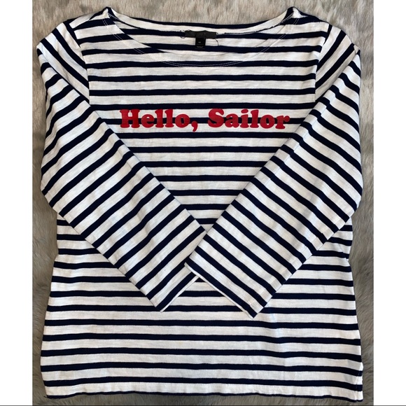 J. Crew Hello Sailor Red White Blue Size Medium - Picture 3 of 3